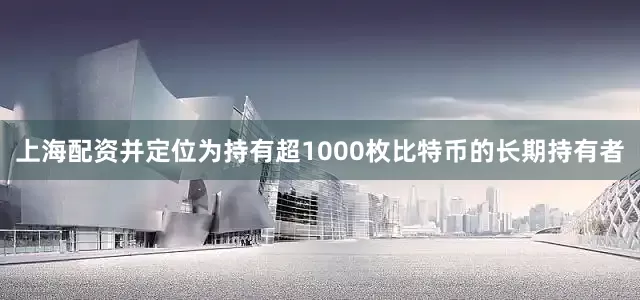 上海配资并定位为持有超1000枚比特币的长期持有者